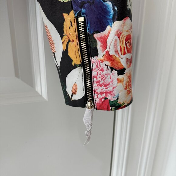 alice + olivia Zeta Whip Stitch Collar Cropped Leather Box Jacket - Picture 8 of 8